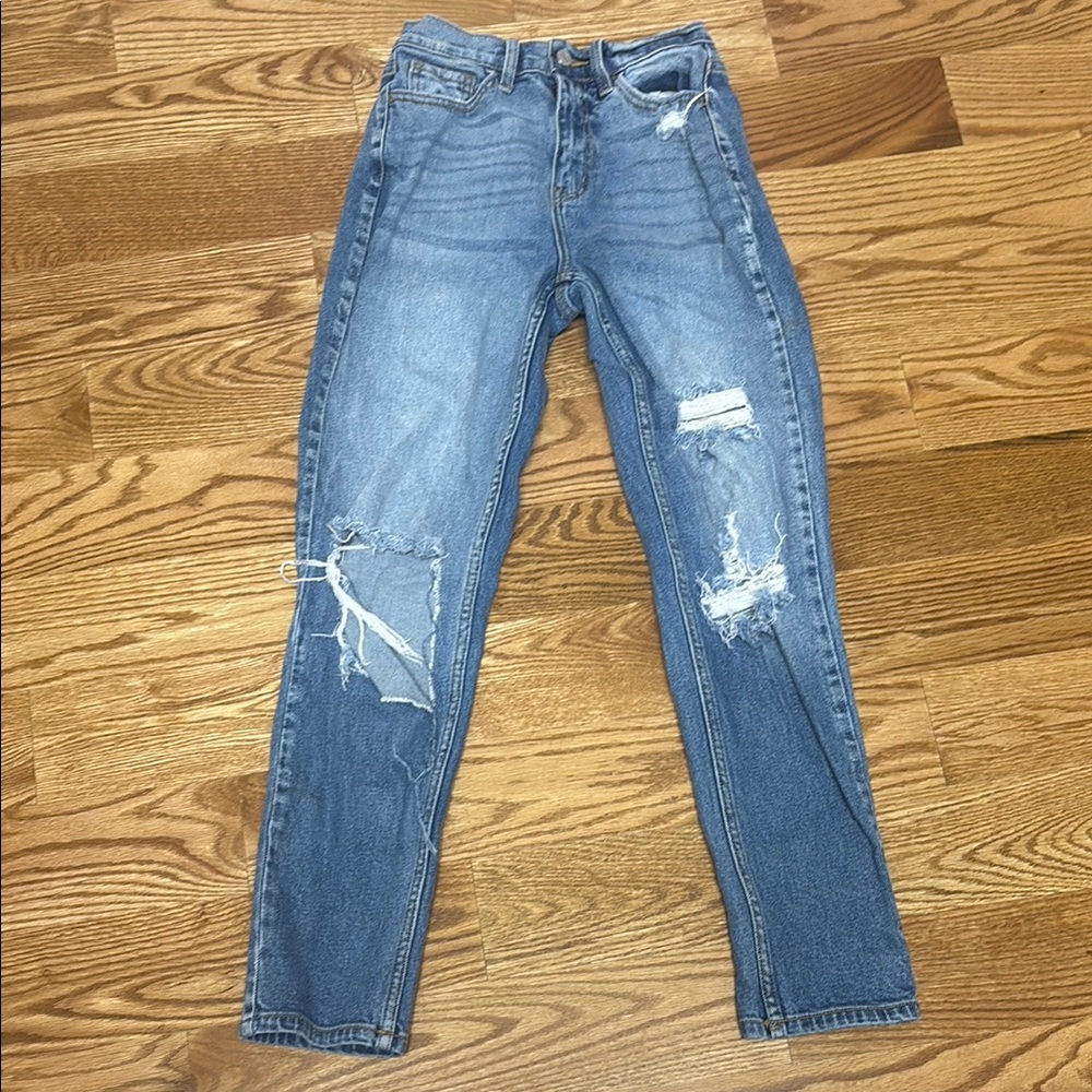 Cello Blue Skinny Distressed Jeans